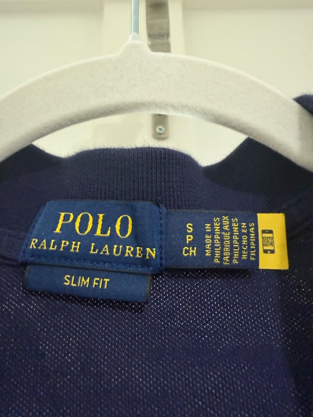 Ralph Lauren Navy Blue Polo Shirt slim fit with White Pony Logo - Picture 4 of 4